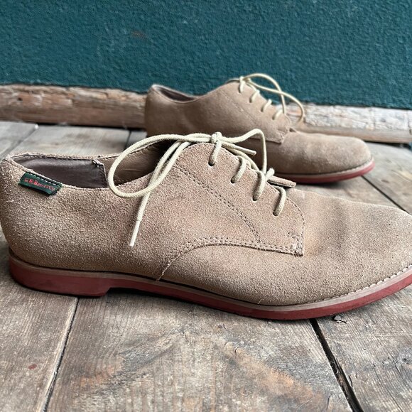 GH Bass Saddle Oxford Size Womens 10 Tan Suede Gum Sole Shoe - Picture 4 of 11